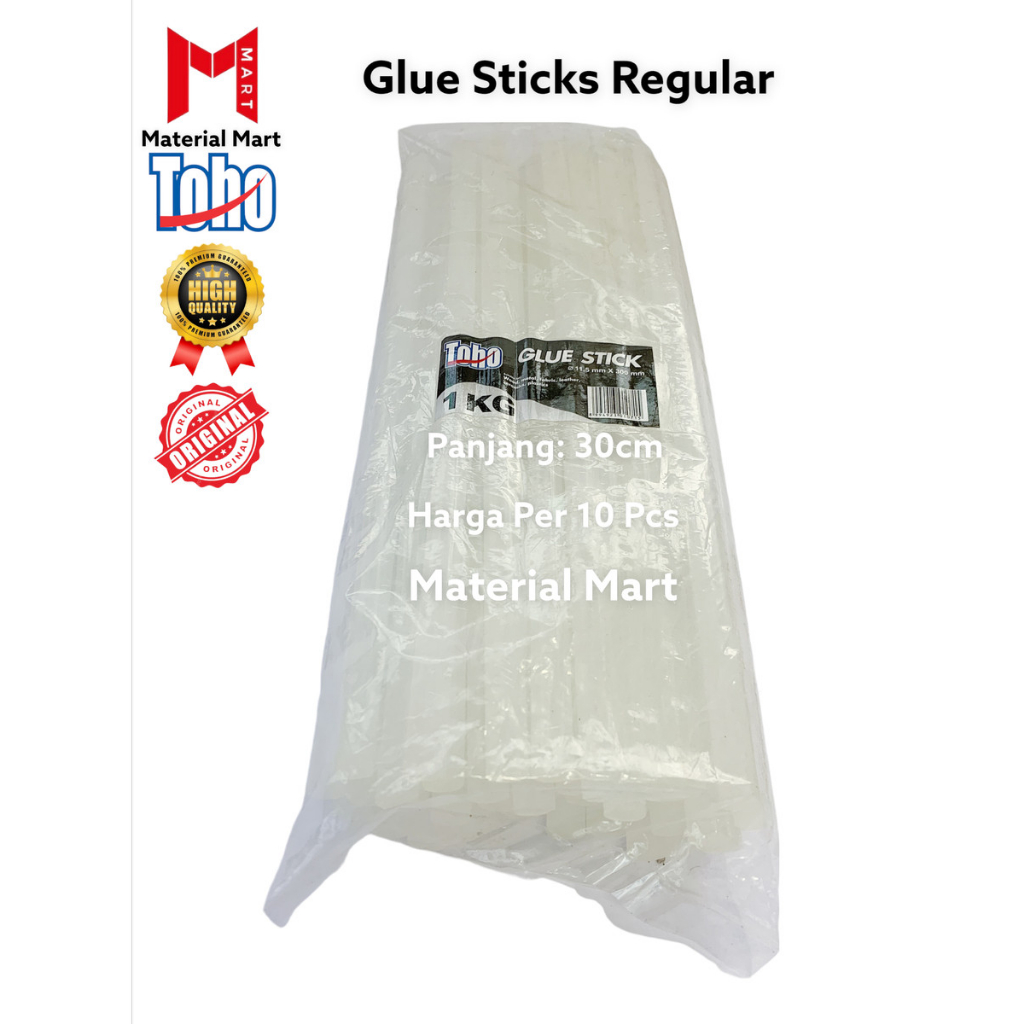 Lem Glue Sticks TOHO Batangan Regular 10pcs | Isi Refill lem tembak | Material Mart