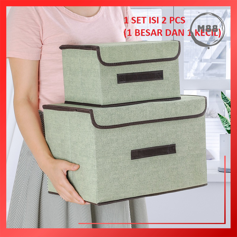 MARKAS88 Kotak Penyimpanan Serbaguna Storage Box 2 in 1 Tempat Penyimpanan Box Organizer