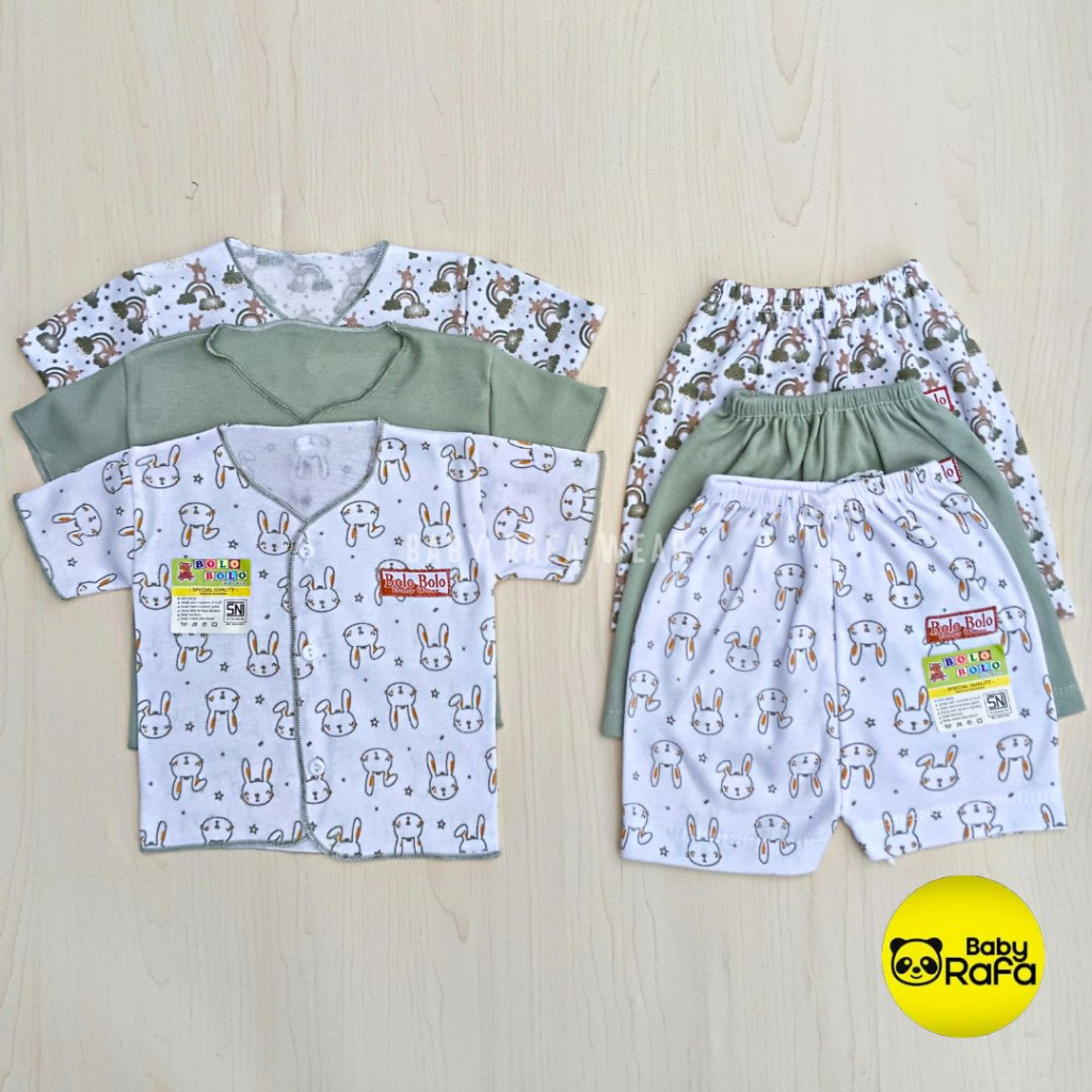 Serian Hijau - 18 PCS Paket Lahiran Setelan Baju Bayi Celana Bayi Baru Lahir Gift Set Baby merk SNI Bolo - Bolo SERIAN HIJAU