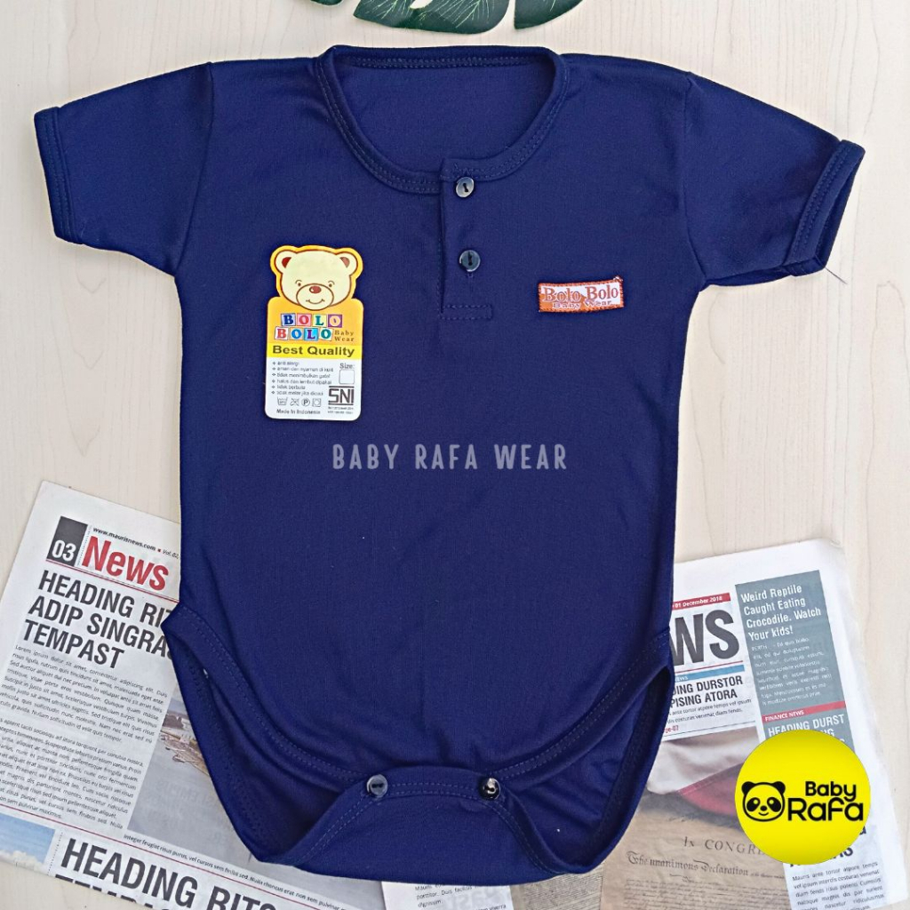 Serian Navy - 3 Pcs Jumper Bayi Serian NAVY Baju Kodok Bayi Jumpsuit Bayi Jumper Bodysuit Bayi SNI Bolo Bolo