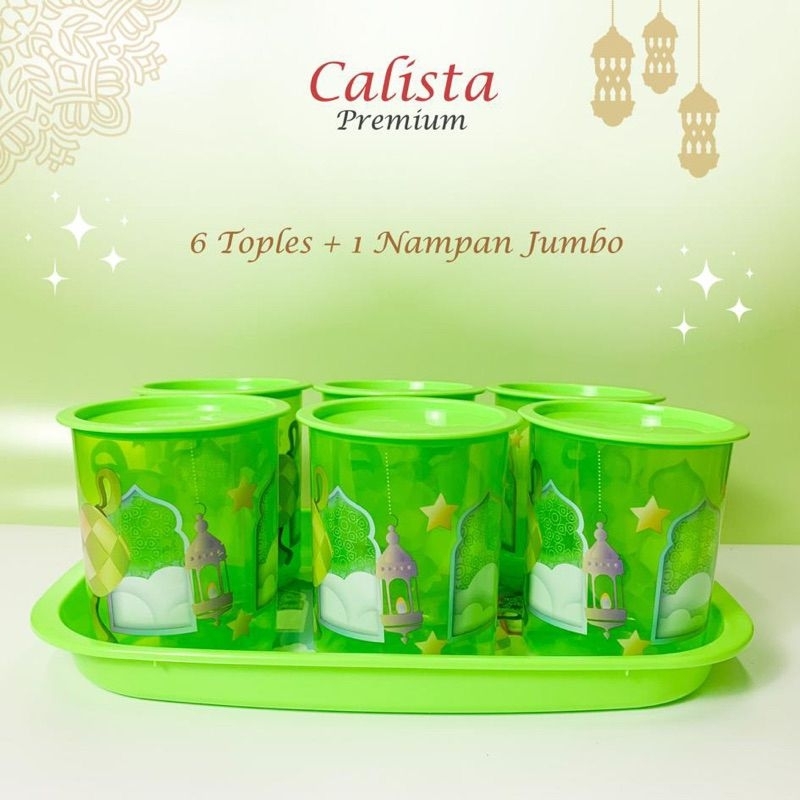 PROMO TERBARU Toples tobaki nampan set  7in1/TOPLES TOBAKI SET CALISTA 6 Toples Plus Nampan Baki Ukuran 0.6 Liter/TOPLES LEBARAN MODEL BARU/ Toples lebaran super jumbo