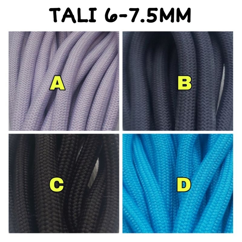 Tali Prusik 6mm 7mm 8mm Tali Paracord Tali Pramuka Tali Tandu Hammock Prusiking SRT Not For Climb