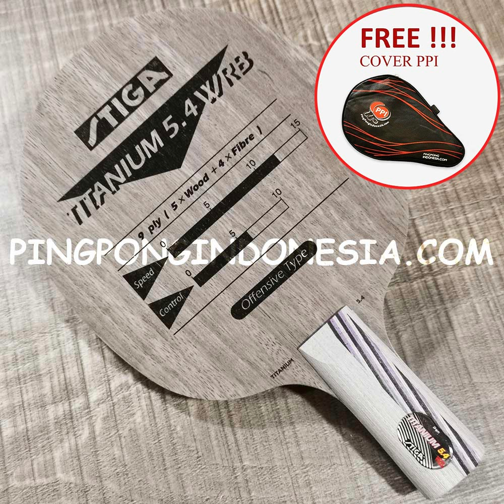 Stiga Titanium 5.4 WRB JTTAA - Penhold - Blade Kayu Pingpong Tenis Meja Bat Bet Offensive