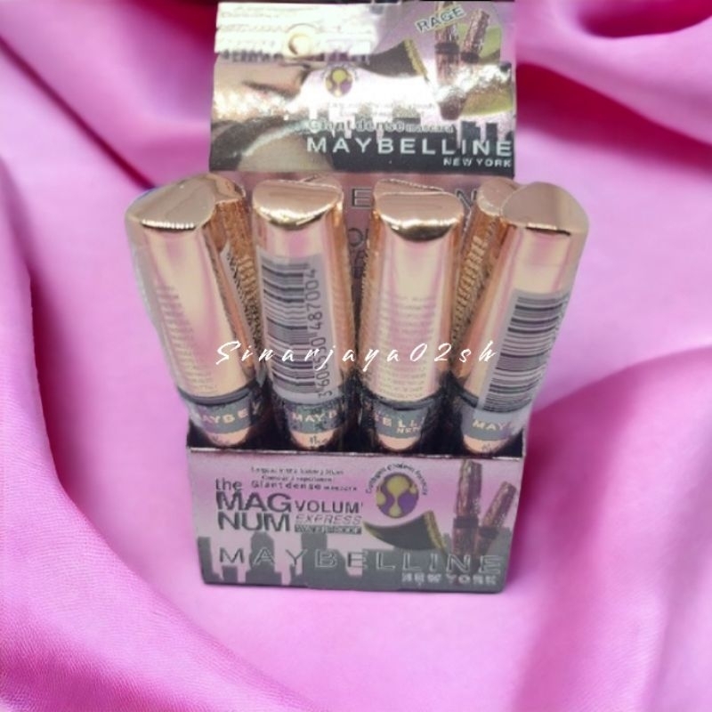 (harga 1lsn isi 12) MASKARA MAYBELLINE gold THE MAGNUM MASCARA WATERPROOF