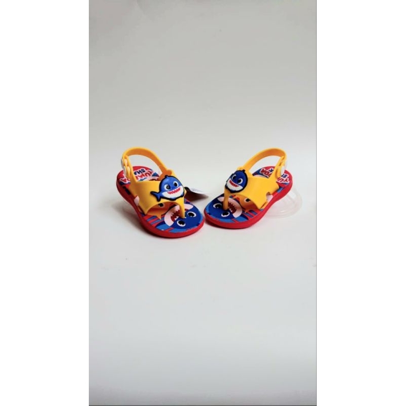 Sandal anak japi tali belakang laki perempuan karakter ikan paus 18-23