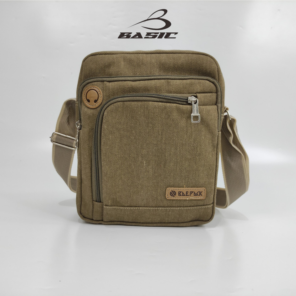 Baepack Tas Selempang kanvas Pria Seri Argo Khaki Original Baepack