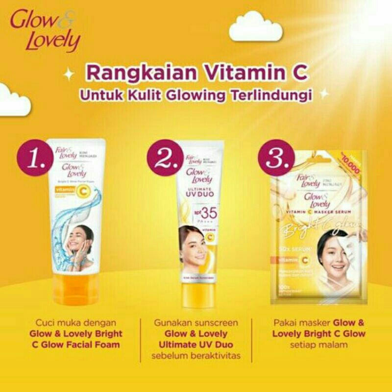 FAIR &amp; LOVELY / GLOW &amp; LOVELY BRIGHT C(KUNING) PAKET