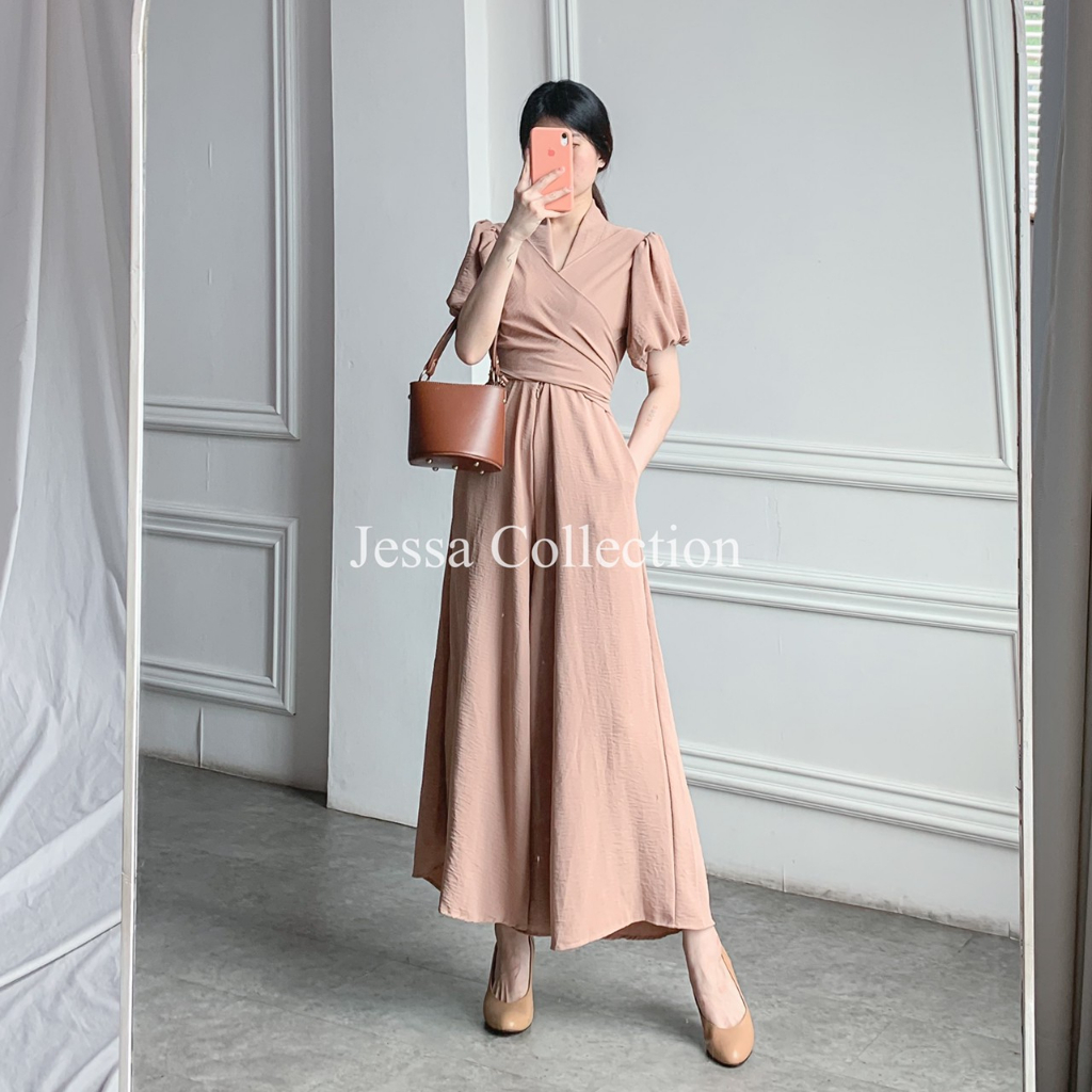 Premium Winda Ribbon Jumpsuit TH 498 CEY AIRFLOW