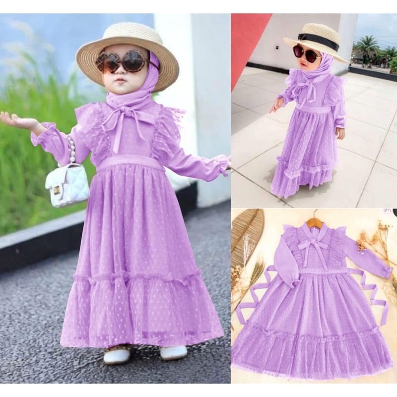 GAMIS YANYAN GAMIS TILLE POLKADOT TERLARIS GAMIS ANAK