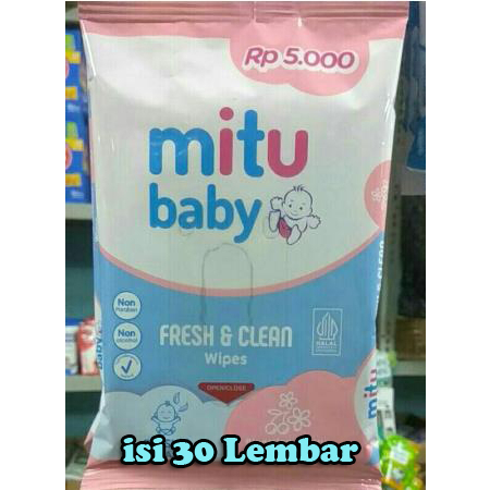 * NCC * Mitu Baby Tisu Basah Tissue Wipes Fresh &amp; Clean - Isi 50 Lembar