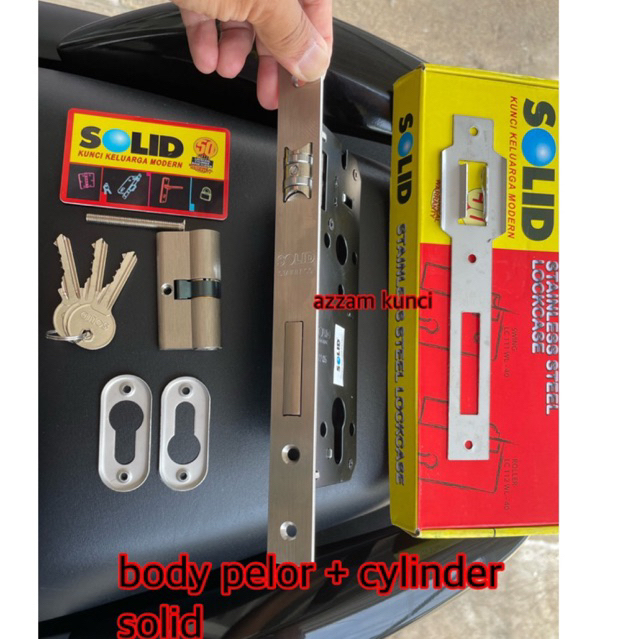 Promo body pelor solid stanlis sus 304/ BODY PELOR SOLID KUNCI PINTU DOBEL SOLID Body Kunci Pintu Dua Kupu Kupu Solid Only garansi 50 tahun lockcase roller body pelor  kunci pintu