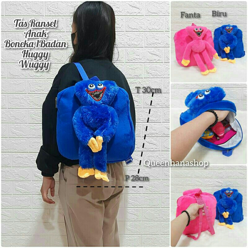 New Tas Ransel Anak Boneka Bagpack Depan Resleting Huggy Wuggy