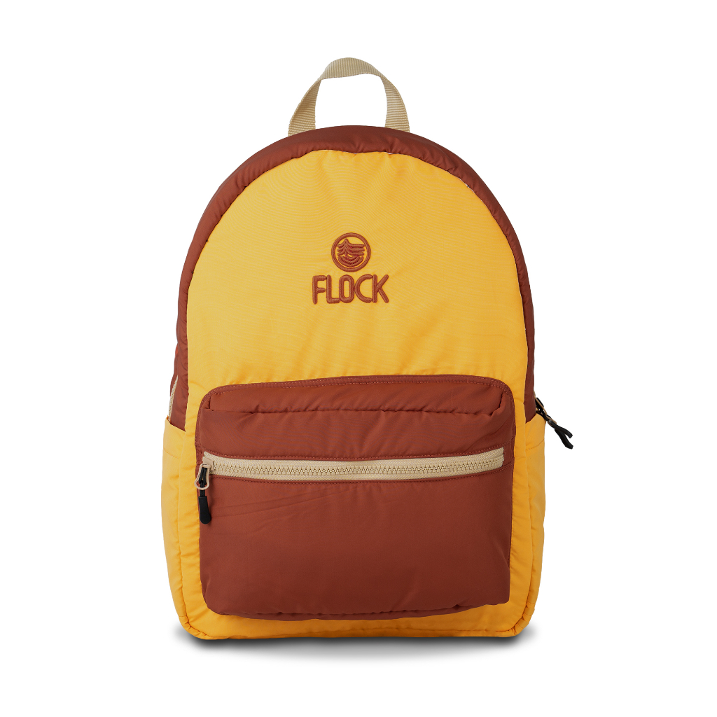 (New Product) FLOCK Tricolor Puffy Backpack - Honey