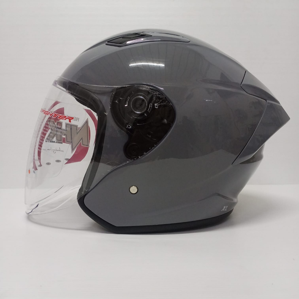 NHK HELM R1 ELITE SOLID DIM GREY SINGLE VISOR HALF FACE NHK ELITE