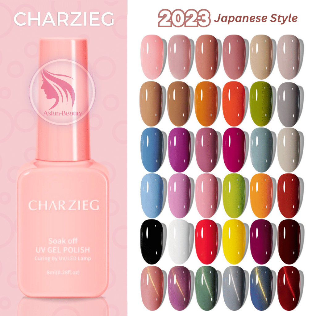 ~AB~ Charzieg Nail Gel Polish Kutek Pink 8 mL 48 Colors Kuteks Gel UV Cat Kuku | Kutek Gel UV | Kutek Nail Arts | UV Gel Polish