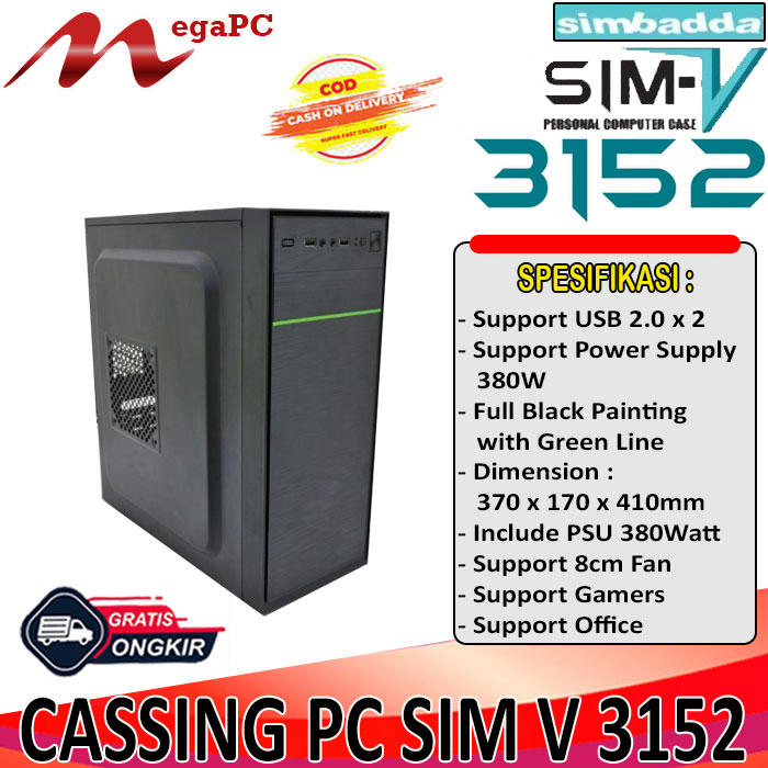 Cassing PC Simbadda Sim v 3150 3152 Include Psu 380 Watt