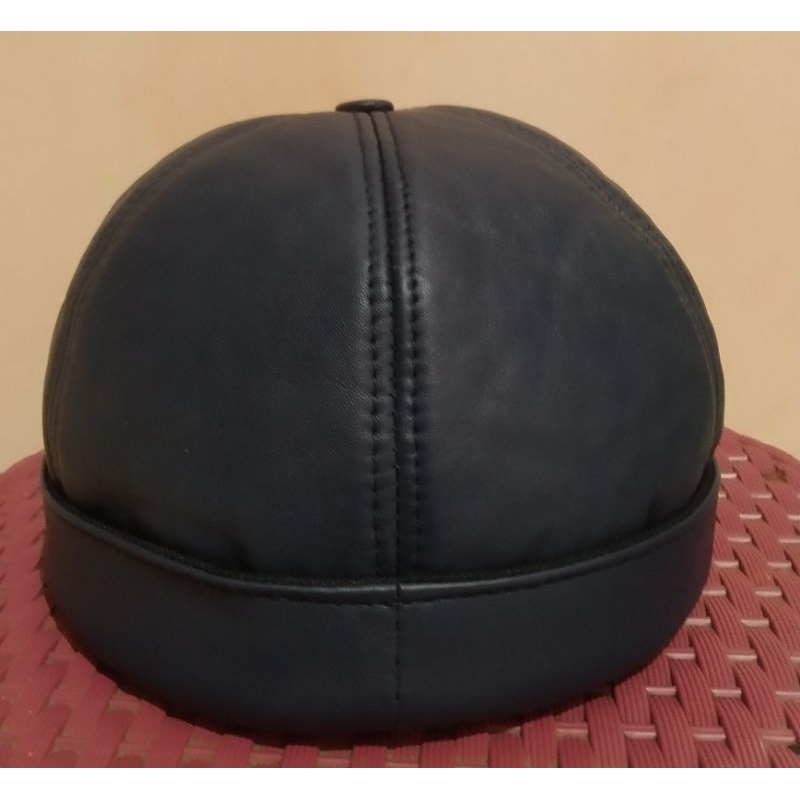 Topi Kulit Topi Uas (Navy) Topi Peci