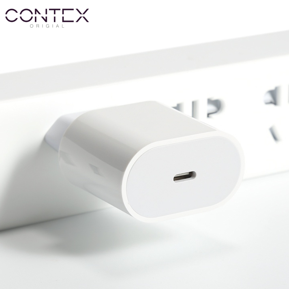 CONTEX - CHARGER ADAPTOR 20W + KABEL DATA 1METER  ( 1 PAKET ) PD FAST CHARGING 1SET OEM A++