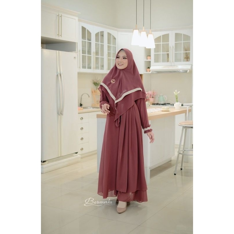GAMIS CERUTY BABYDOLL AZAHRA ORI BERMERKS SYARI CERUTI POLOS FASHION MUSLIM TERKINI baju muslim modi
