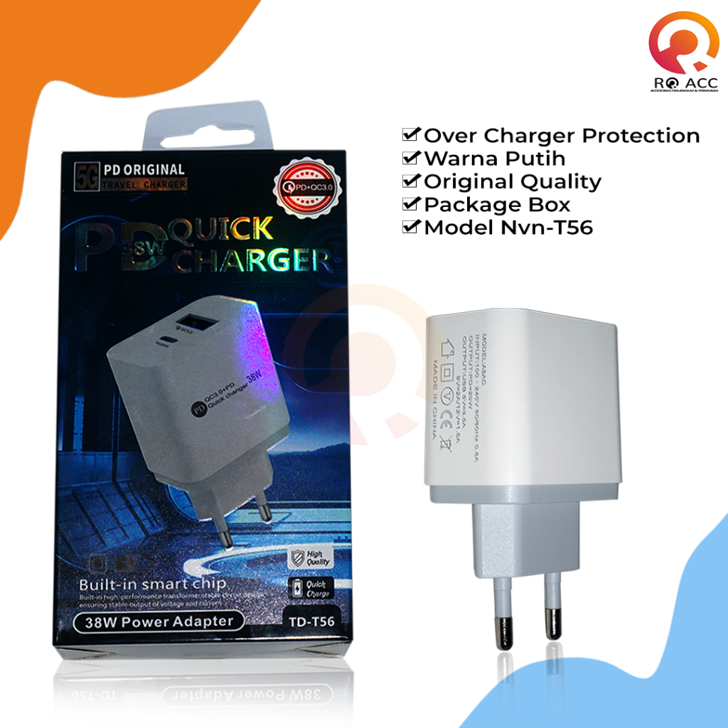 [RO ACC] NVN-T56 NANVAN CHARGER PD FAST CHARGING TYPE C/MICRO USB 38W