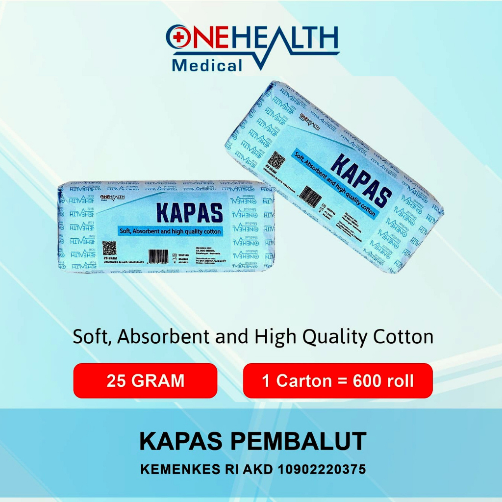 Kapas Putih Pembalut Medis Onehealth 25gram