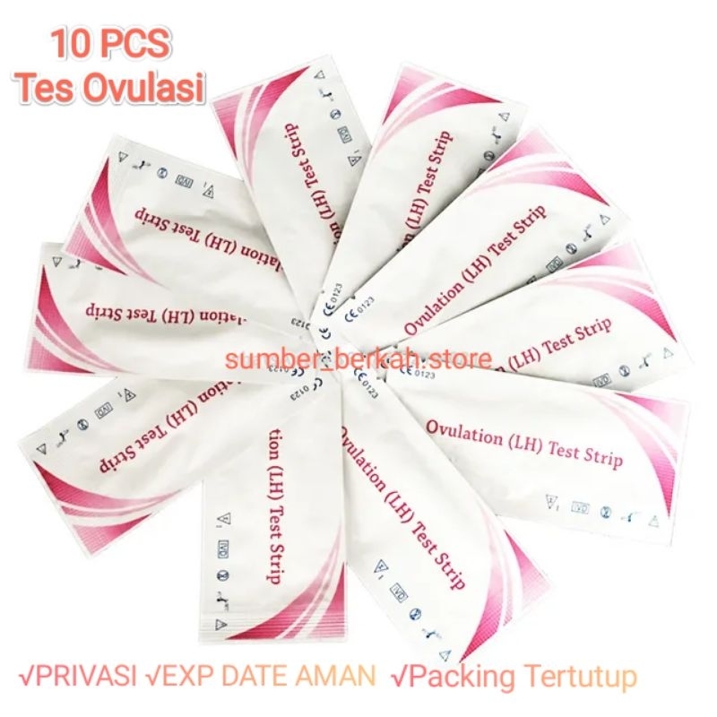 10 PCS TES OVULASI PINK OVULATION TEST STRIP TESPEK KESUBURAN TESTPACK PROMIL UJI MASA SUBUR KB ALAMI