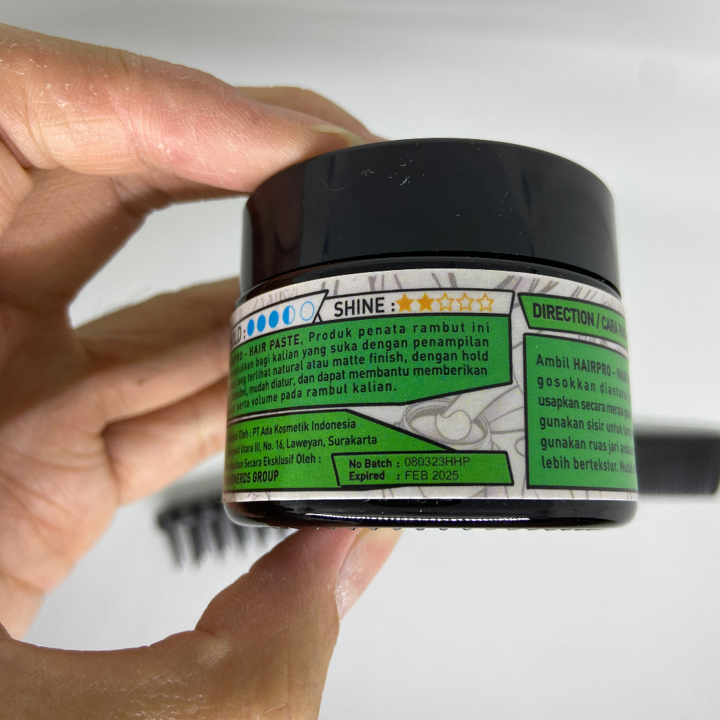 HAIRNERDS PROFESSIONAL HAIR PASTE SYLING POMADE CLAY MATTE FINISH STRONG HOLD FREE SISIR BPOM