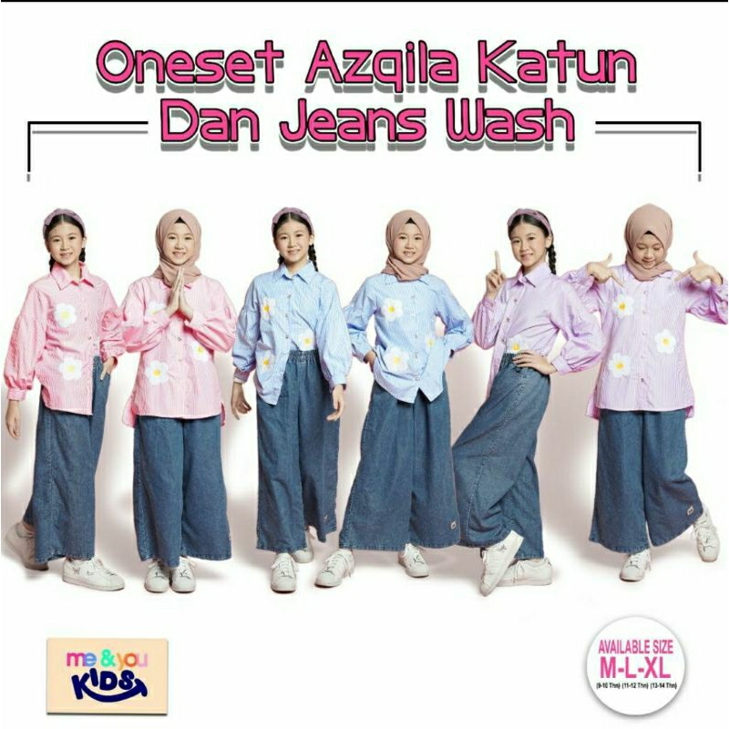 One Set Azqila Katun dan Wash Jeans by Me & You Kids