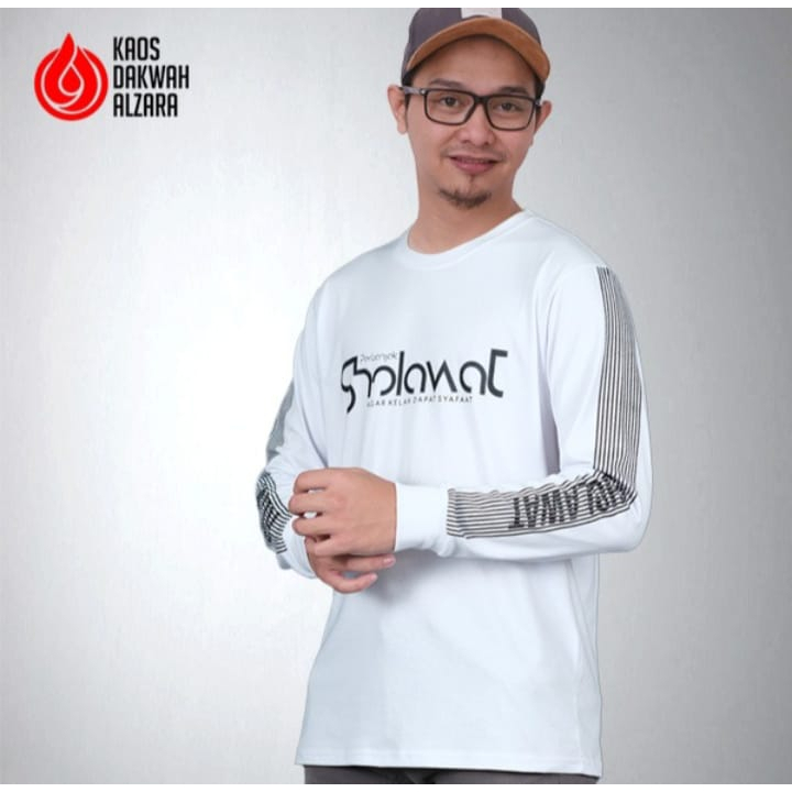 Kaos Dakwah Muslim Pria Alzara  Katun Kombed 24s Lengan Panjang, Kaos Muslim,  Kaos Islami Pria, Kao