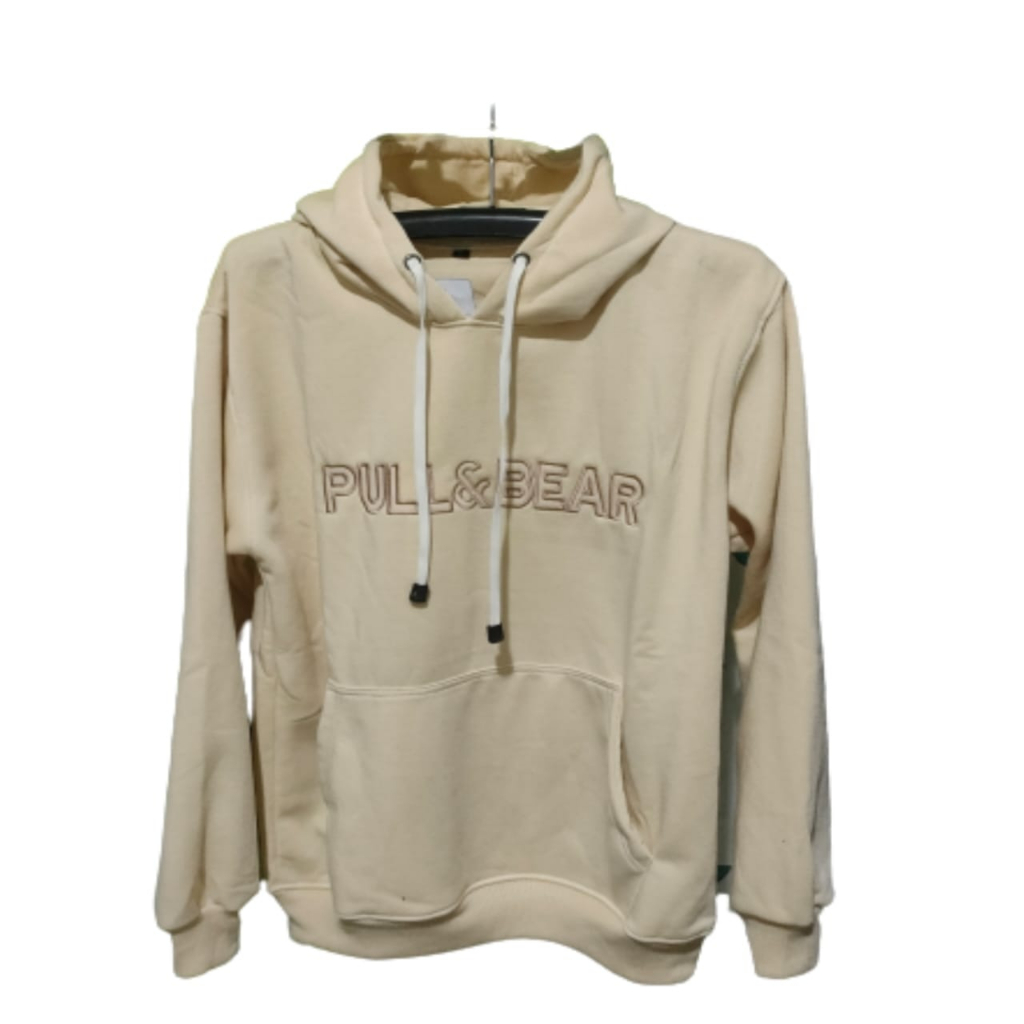 [COD] Jaket Pull&amp;Bear - Sweater Hoodie Pull&amp;Bear Kuning Kunyit Texs Bordir Original Distro Untuk Pria Dan Wanita Bahan Tebal