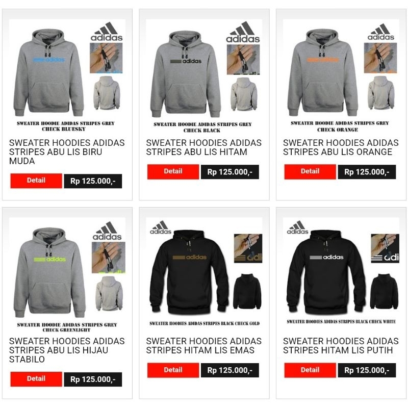 SWEATER HOODIE ADIDAS STRIPES - SWEATER ADIDAS STRIPES - HOODIE ADIDAS STRIPES