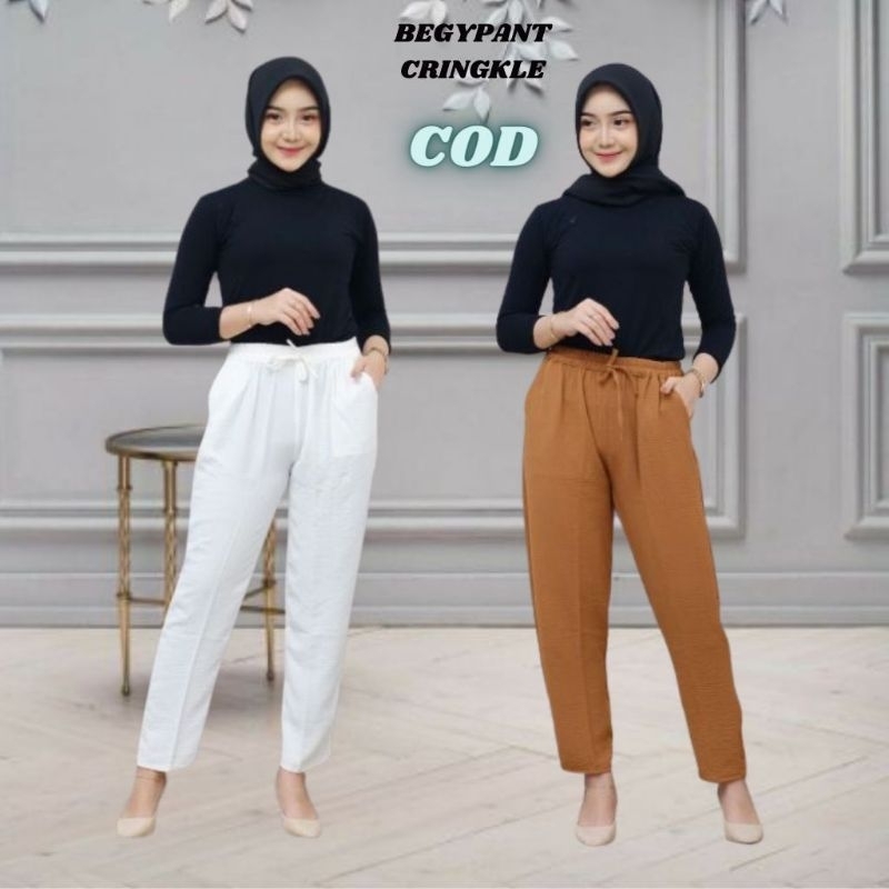 BAGGY PANTS CRINKLE AIRFLOW/CELANA CRINKLE PANJANG UNTUK BB 35/60 KG/CELAN BAGY AIRFLOW CRINKLE TERMURAH