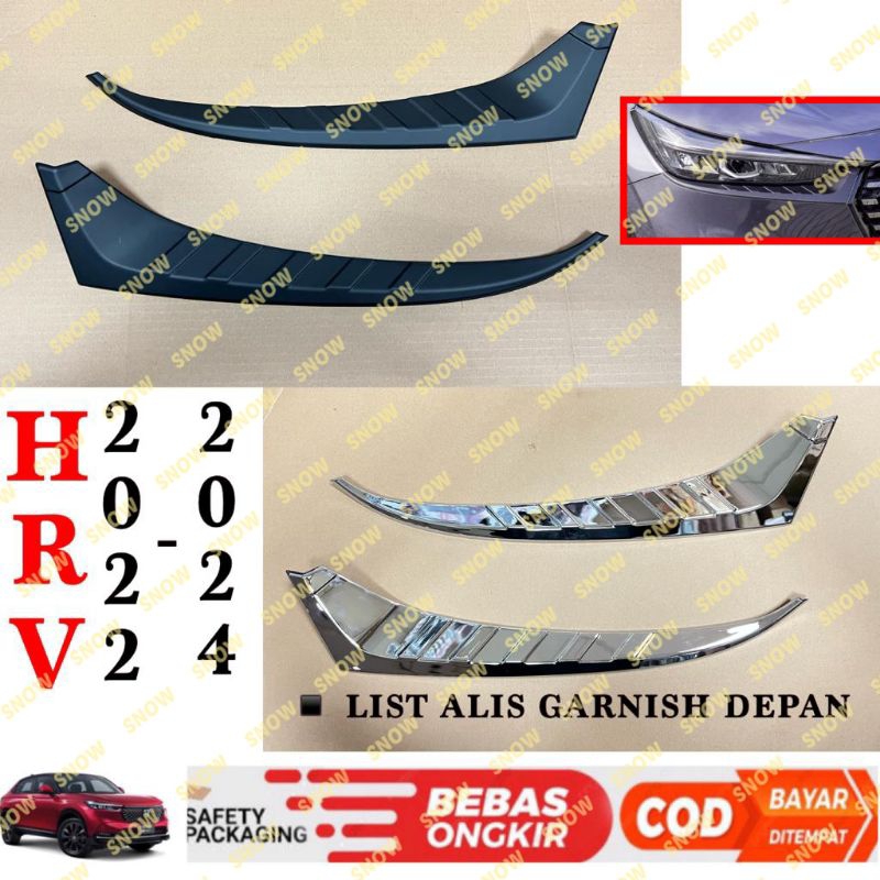 List Alis Cover Garnish Depan Honda Hrv HR-V 2022 2023 2024 Up Hitam Chrome