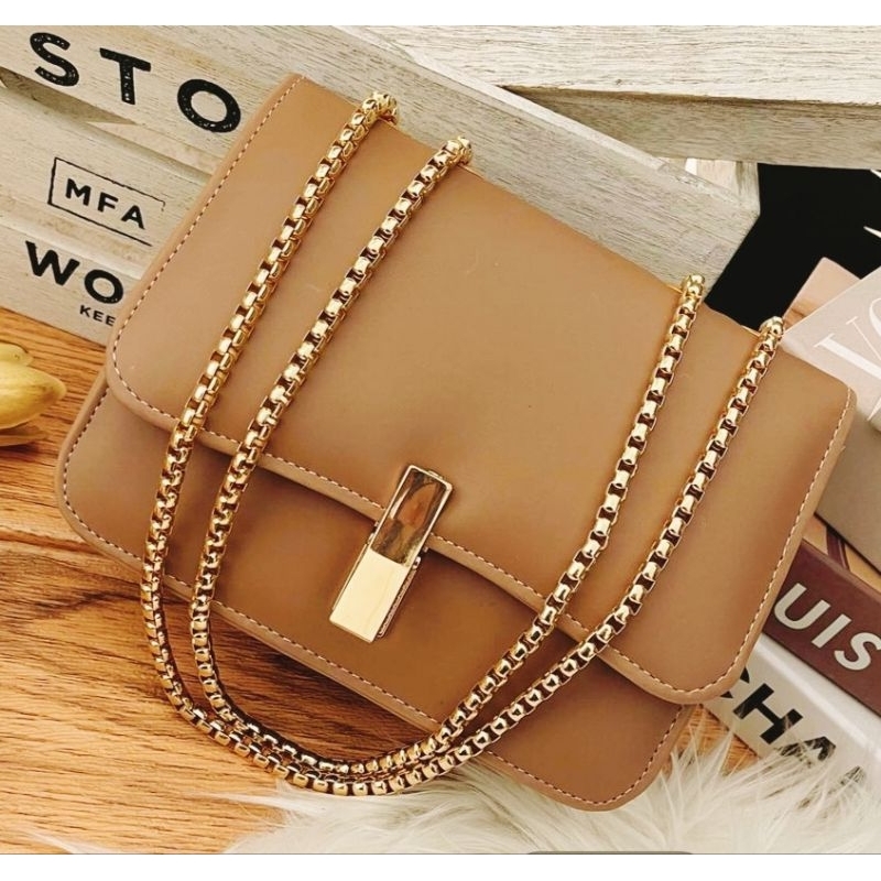 Tas wanita Zeyva Tas Selempang Bahu Tali Rantai import