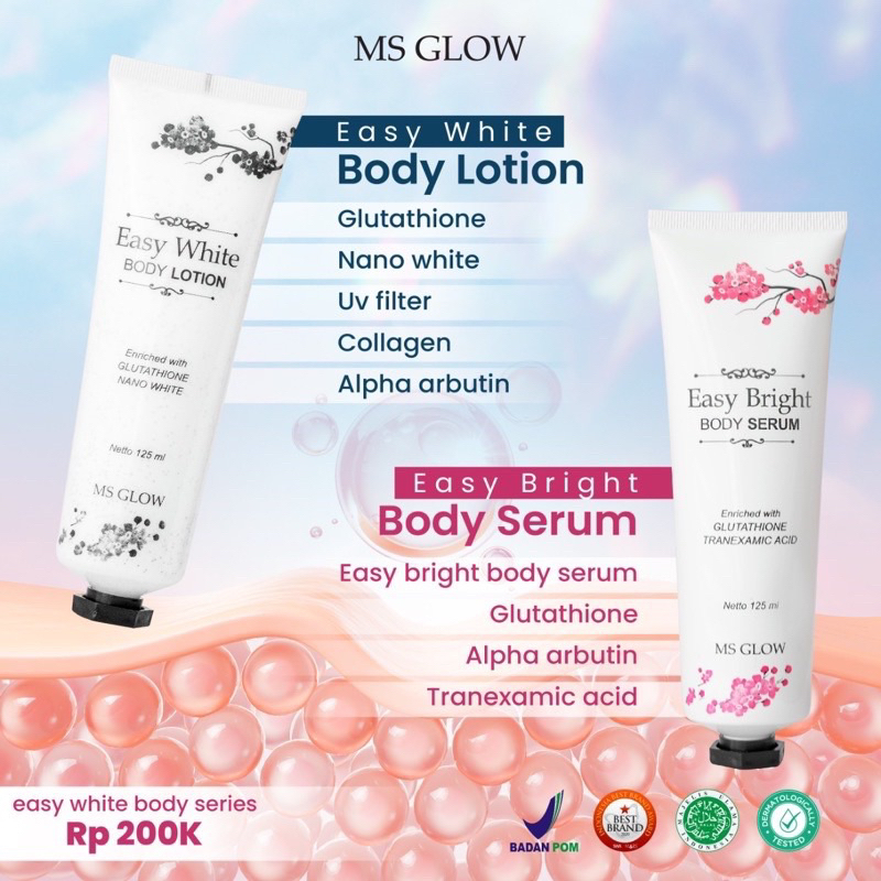 Paket body ms glow / easy white body series ms glow