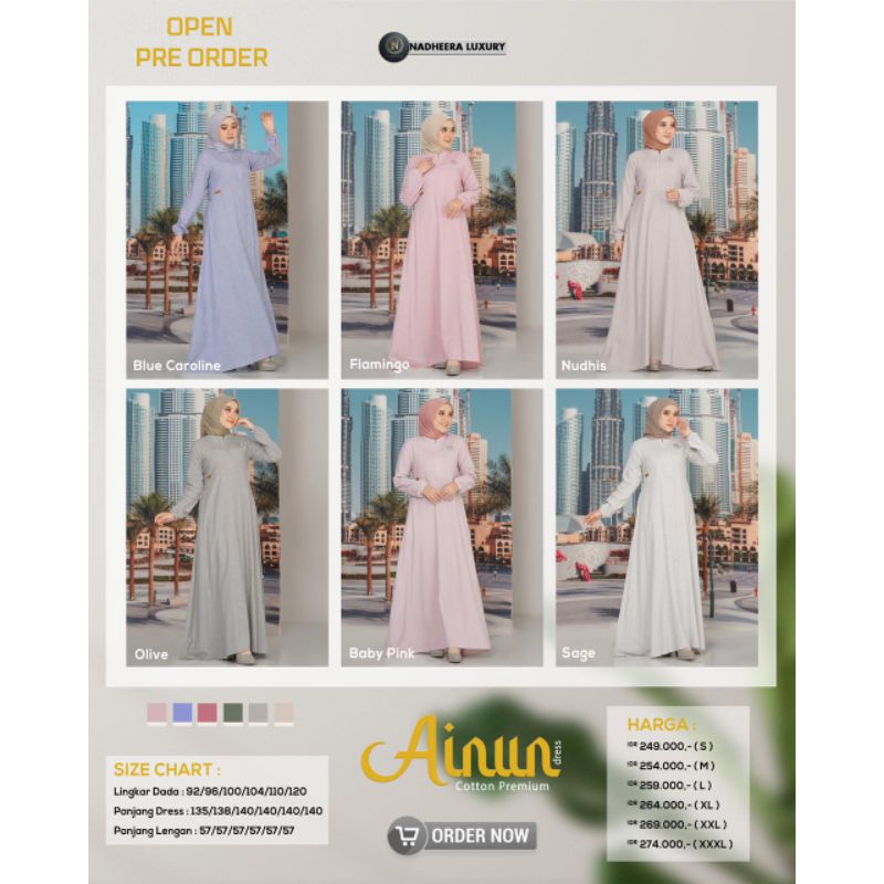 GAMIS KEKINIAN ❤AINUN DRESS❤ NADHEERA LUXURY ORI