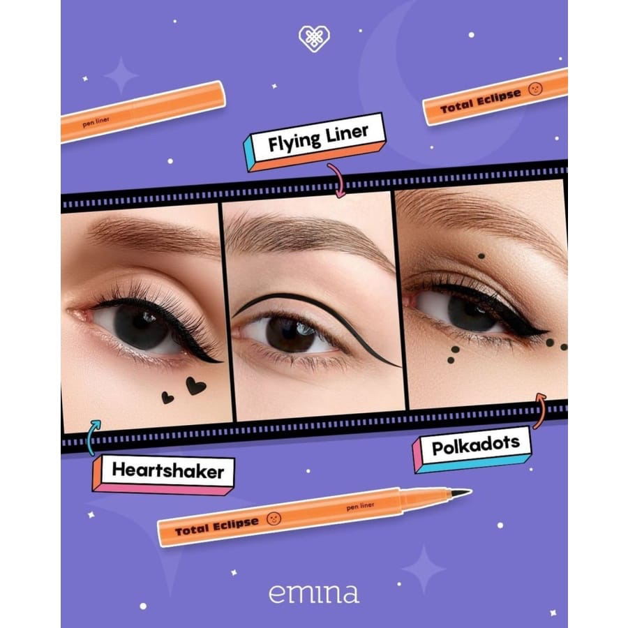 `ღ´ PHINKL `ღ´ Emina total eclipse pen liner eyeliner liquid cair