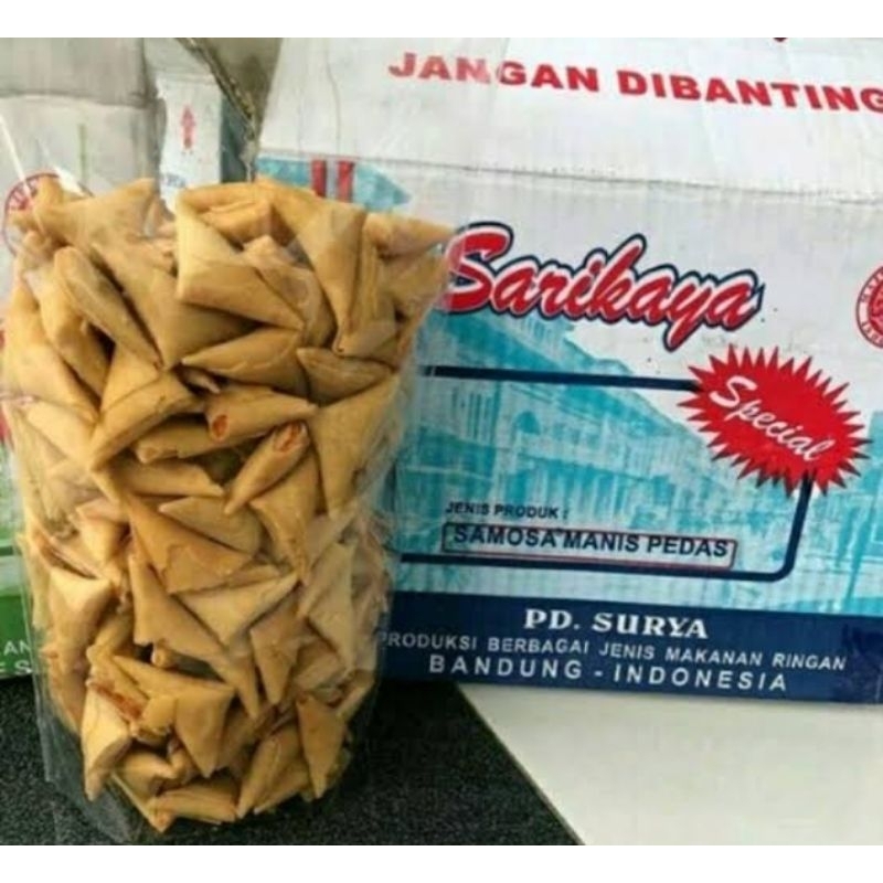 

Samosa Manis Pedas Isi Ayam PD. Surya Srikaya Best Seller Halal