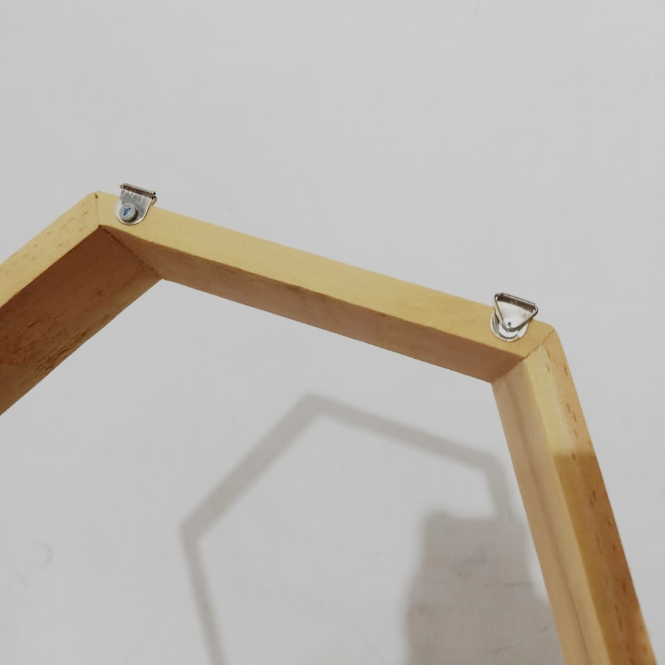 U0311 Rak Kayu Hexagonal Hiasan Dinding Dekorasi Rumah Minimalis 28cm 32cm 36cm