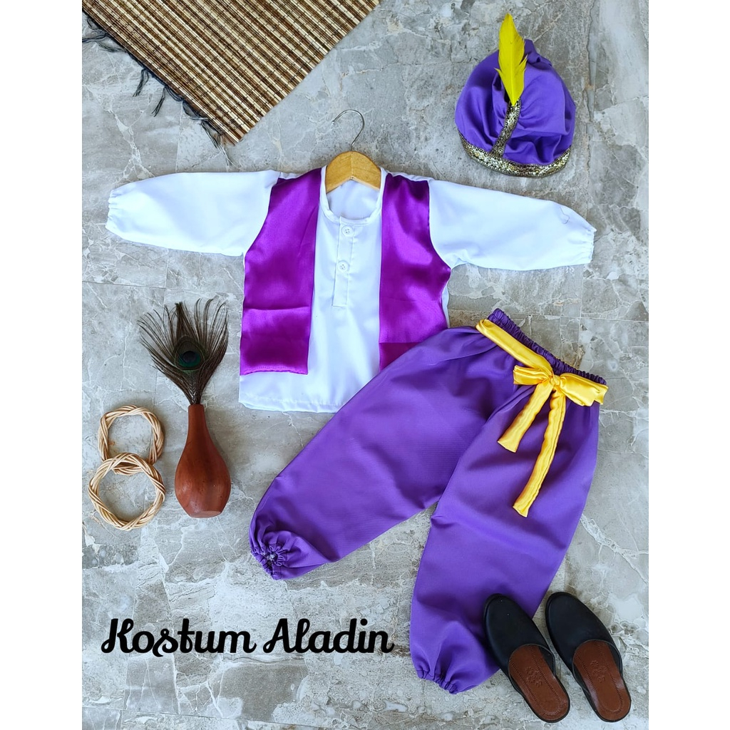 KOSTUM ALADIN UNGU PUTIH/ KOSTUM ANAK/ KOSTUM ANAK LAKI-LAKI/ KOSTUM NEWBORN