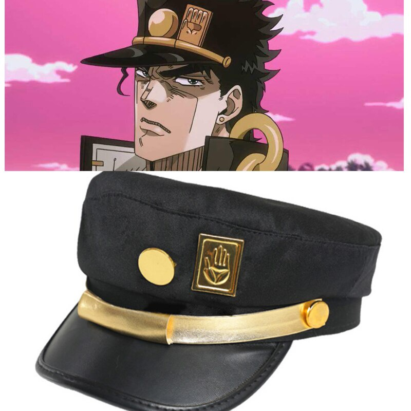Topi Anime Jojo 'S Bizarre Adventure Jotaro Kujo Joseph Militaire Jojo Cap Hoed