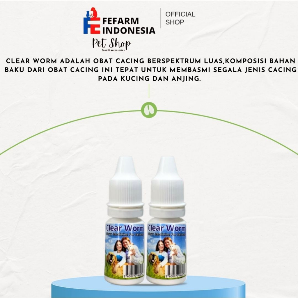 Obat Cacing CLEAR WORM Spektrum Luas Ampuh ORIGINAL FEFARM