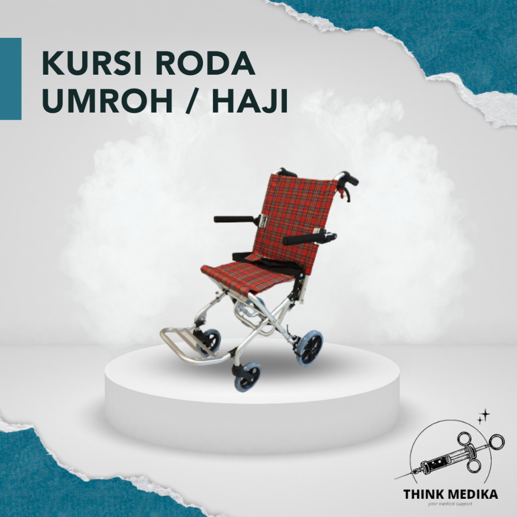 Kursi Roda Traveling Haji / Kursi Roda Traveling Lipat dengan Tas / Kursi Roda Ringkas Untuk Umroh