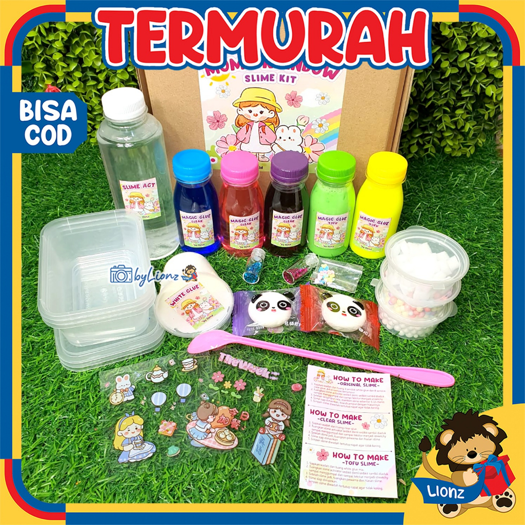 Slime Kit Momo Rainbow lengkap by Lionz.idn