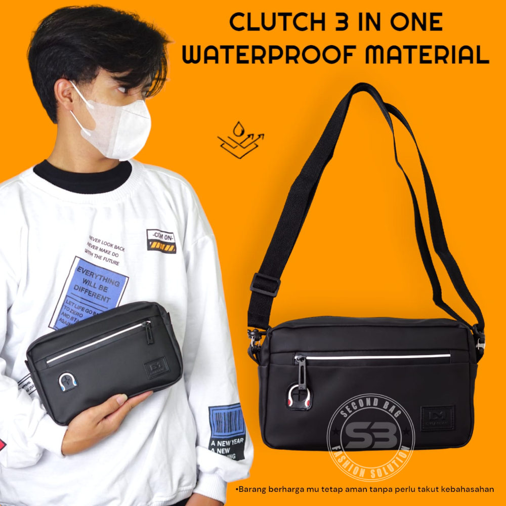 Clutch Pria Wanita ZERO Multifungsi Anti Air - Hand Bag Sling Bag Hanging Bag Bahan Balon Waterproof Halus