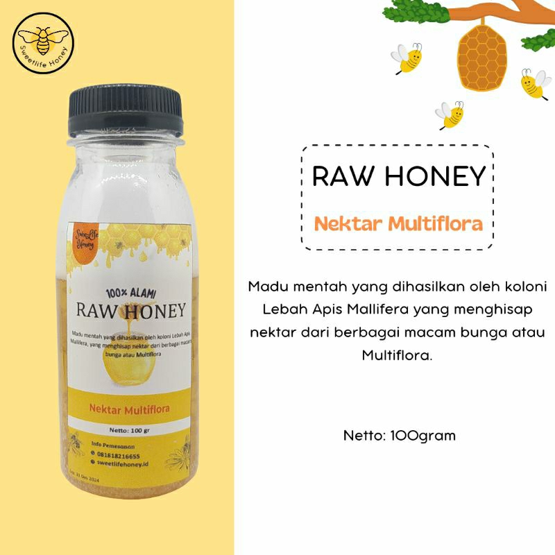 

Madu Murni Mentah Madu Asli Nektar Multiflora 100gram Pure Raw Honey