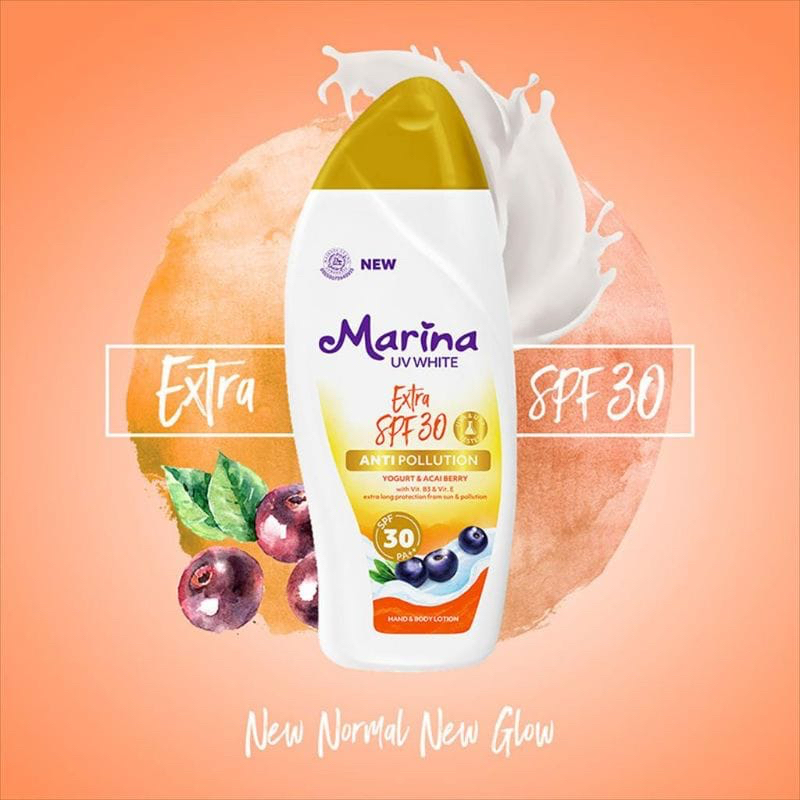 `ღ´ PHINKL `ღ´ Marina NATURAL WARNA  hand and Body Lotion dengan SPF anti UV