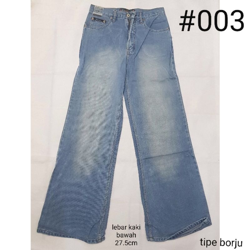 celana jeans pria panjang borju soft jeans biru standard