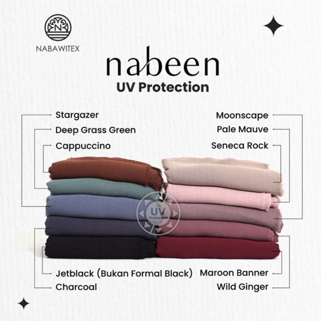 Nabawitex - Nabeen UV Protection bahan kain abaya gamis pakaian