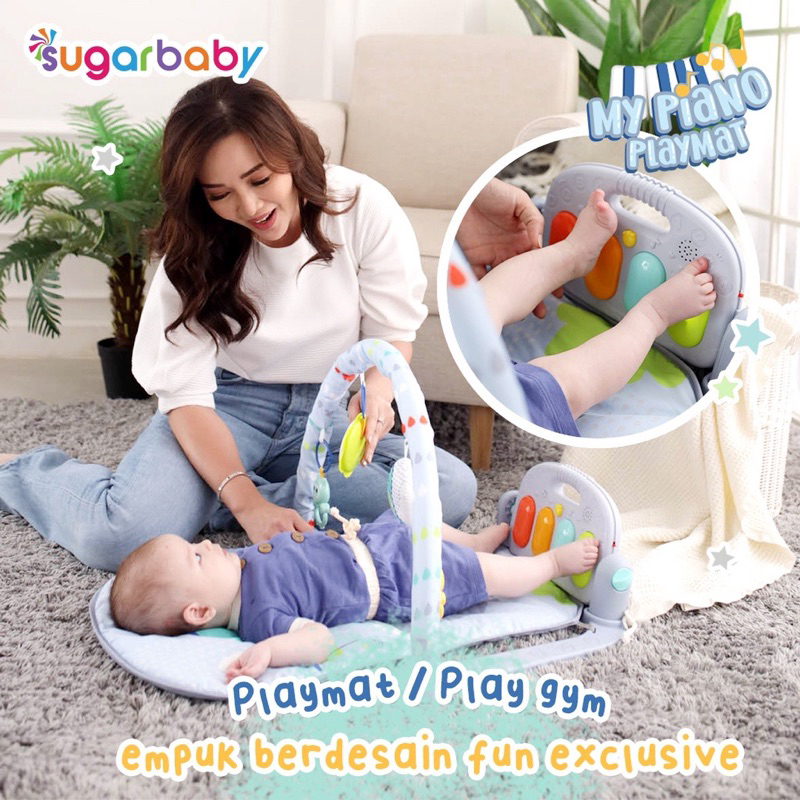 ALL IN 1 PIANO PLAYMAT - SUGAR BABY - Piano Bayi Mainan Alas Tummy Time - Play Mat Bayi